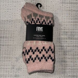 FRYE 2 Pk Pink Navy Ivory Super Soft Everyday Boot Socks